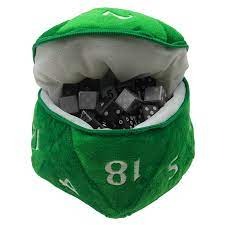 D20 Plush Dice Bag - Green/White UPI 15758